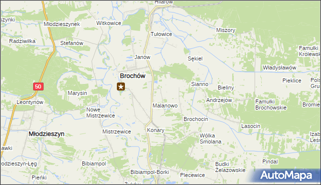 mapa Brochów-Kolonia, Brochów-Kolonia na mapie Targeo