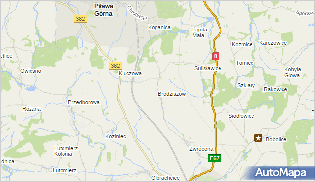 mapa Brodziszów, Brodziszów na mapie Targeo