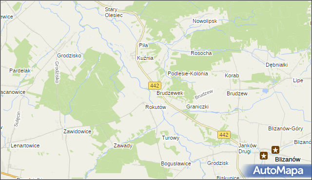mapa Brudzewek, Brudzewek na mapie Targeo