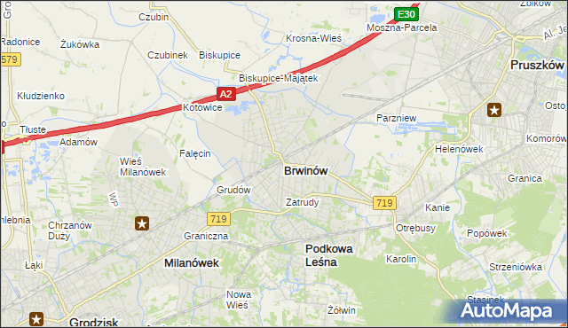 mapa Brwinów, Brwinów na mapie Targeo