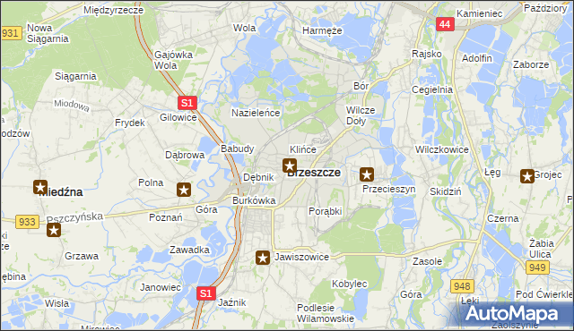 mapa Brzeszcze, Brzeszcze na mapie Targeo