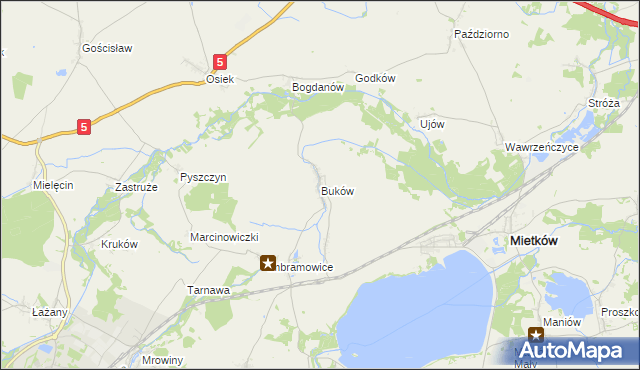 mapa Buków gmina Żarów, Buków gmina Żarów na mapie Targeo