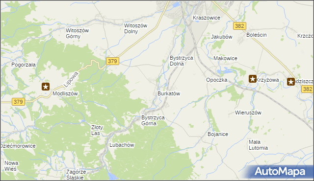 mapa Burkatów, Burkatów na mapie Targeo
