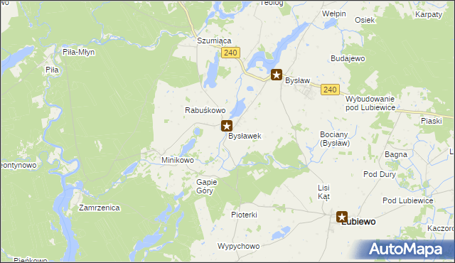 mapa Bysławek, Bysławek na mapie Targeo