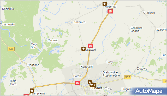 mapa Byszwałd, Byszwałd na mapie Targeo