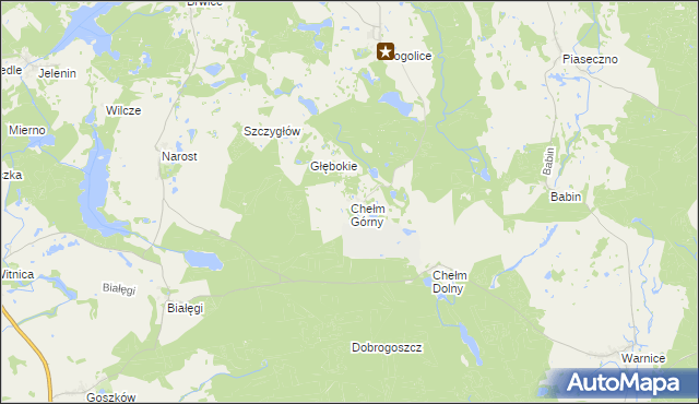 mapa Chełm Górny, Chełm Górny na mapie Targeo