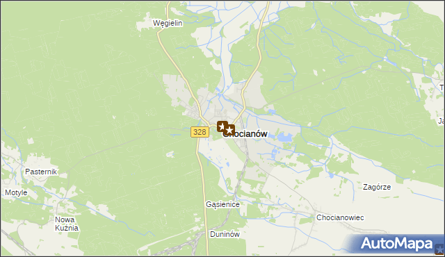 mapa Chocianów, Chocianów na mapie Targeo