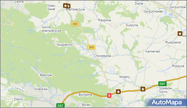 mapa Chocieszów, Chocieszów na mapie Targeo
