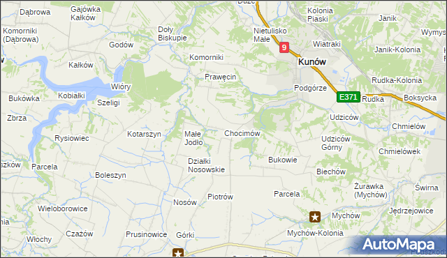 mapa Chocimów, Chocimów na mapie Targeo