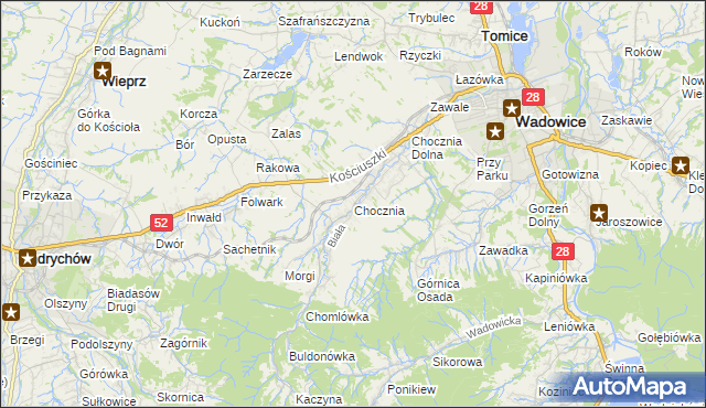 mapa Chocznia, Chocznia na mapie Targeo