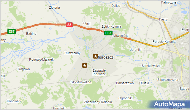 mapa Choroszcz, Choroszcz na mapie Targeo