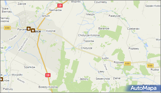 mapa Chotycze, Chotycze na mapie Targeo