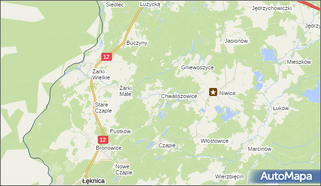 mapa Chwaliszowice, Chwaliszowice na mapie Targeo