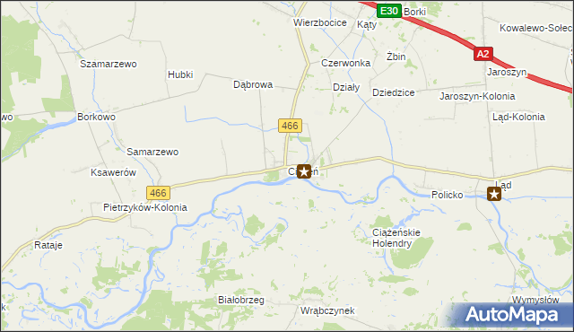 mapa Ciążeń, Ciążeń na mapie Targeo