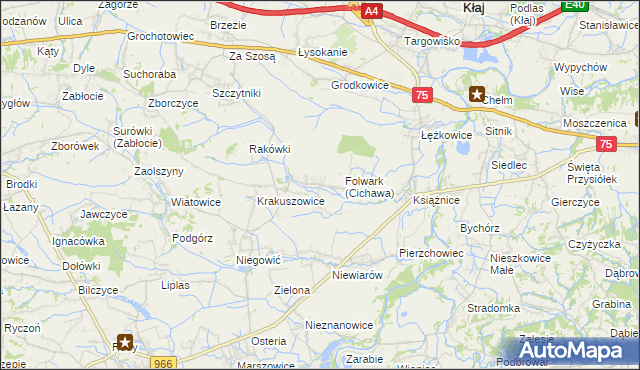 mapa Cichawa, Cichawa na mapie Targeo