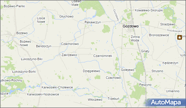 mapa Czarnominek, Czarnominek na mapie Targeo