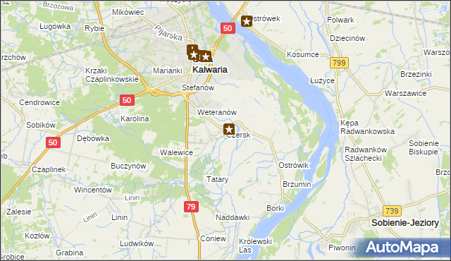 mapa Czersk gmina Góra Kalwaria, Czersk gmina Góra Kalwaria na mapie Targeo