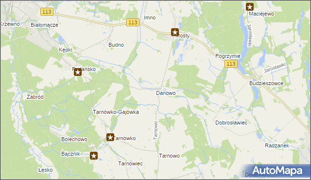 mapa Danowo gmina Goleniów, Danowo gmina Goleniów na mapie Targeo