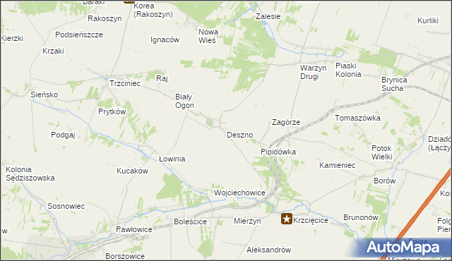 mapa Deszno, Deszno na mapie Targeo