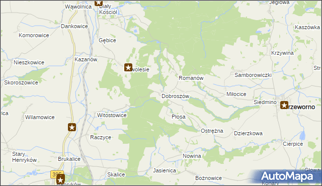 mapa Dobroszów gmina Przeworno, Dobroszów gmina Przeworno na mapie Targeo