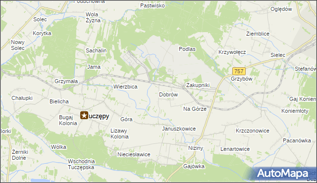 mapa Dobrów gmina Tuczępy, Dobrów gmina Tuczępy na mapie Targeo