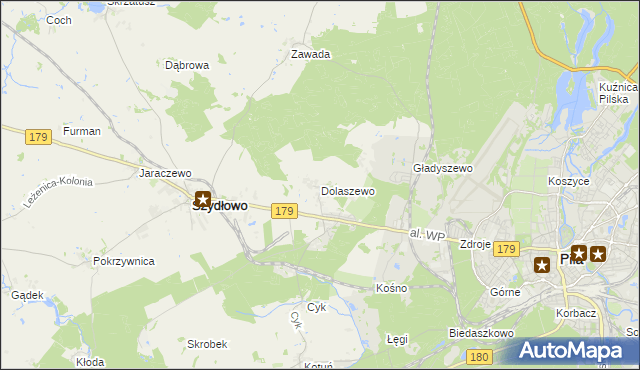 mapa Dolaszewo, Dolaszewo na mapie Targeo
