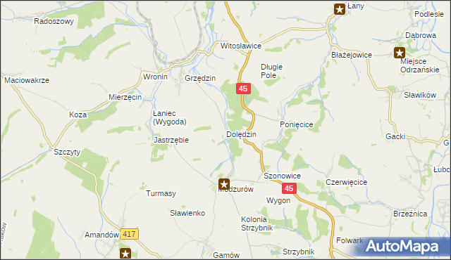 mapa Dolędzin, Dolędzin na mapie Targeo