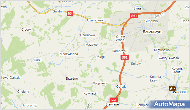 mapa Dołęgi, Dołęgi na mapie Targeo