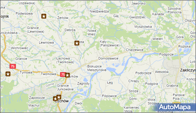 mapa Domosławice, Domosławice na mapie Targeo