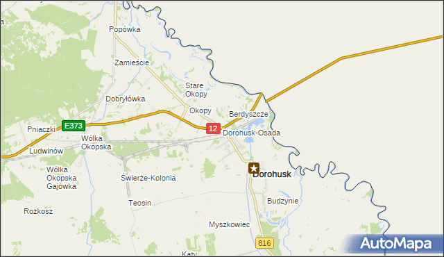 mapa Dorohusk-Osada, Dorohusk-Osada na mapie Targeo