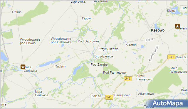 mapa Drożdzienica, Drożdzienica na mapie Targeo