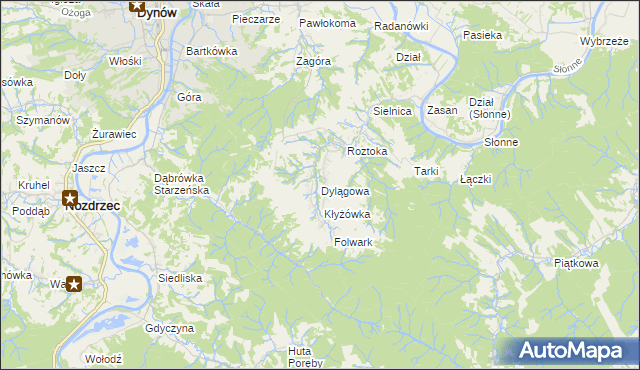 mapa Dylągowa, Dylągowa na mapie Targeo