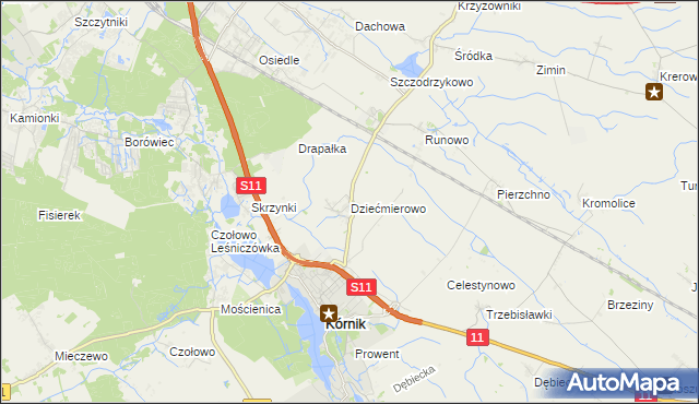 mapa Dziećmierowo, Dziećmierowo na mapie Targeo