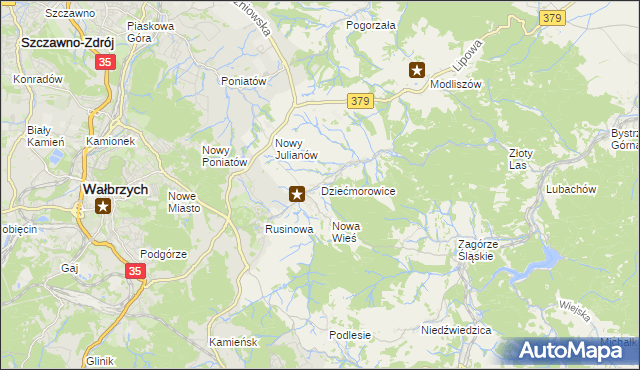 mapa Dziećmorowice, Dziećmorowice na mapie Targeo