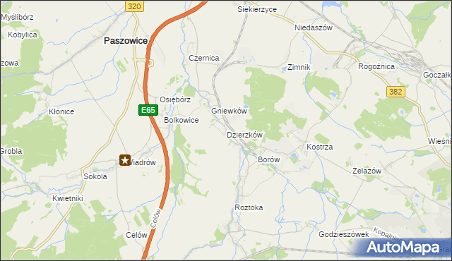 mapa Dzierzków, Dzierzków na mapie Targeo