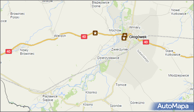 mapa Dzierżysławice, Dzierżysławice na mapie Targeo