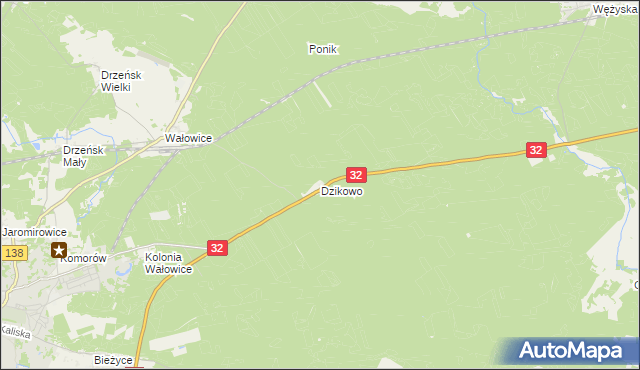 mapa Dzikowo gmina Gubin, Dzikowo gmina Gubin na mapie Targeo