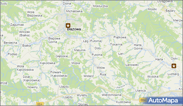 mapa Futoma, Futoma na mapie Targeo