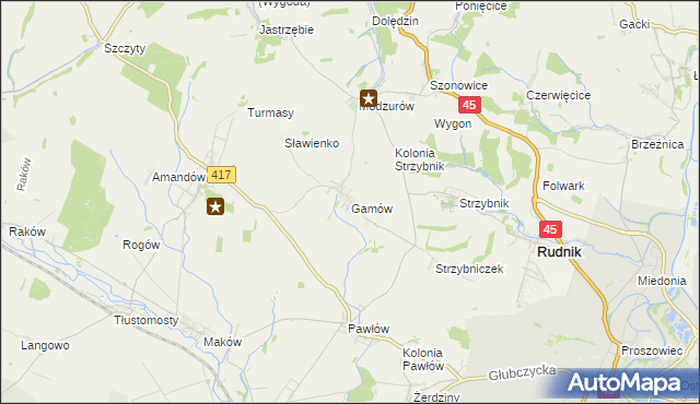mapa Gamów, Gamów na mapie Targeo