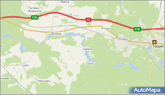 mapa Garbicz, Garbicz na mapie Targeo