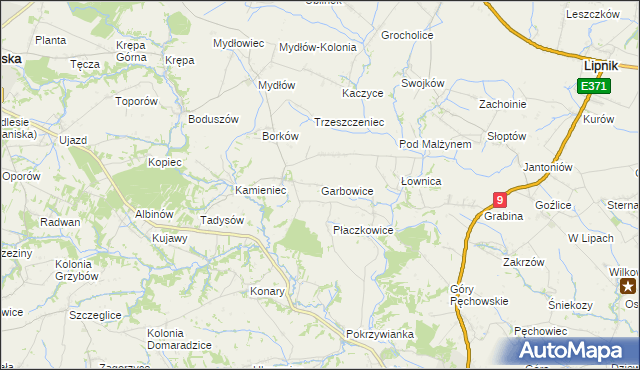 mapa Garbowice, Garbowice na mapie Targeo