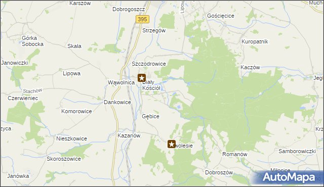 mapa Gębczyce, Gębczyce na mapie Targeo