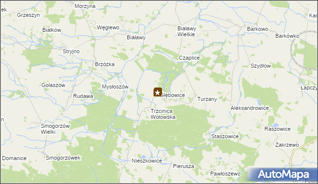 mapa Głębowice gmina Wińsko, Głębowice gmina Wińsko na mapie Targeo