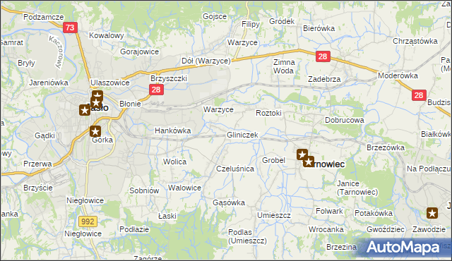 mapa Gliniczek, Gliniczek na mapie Targeo