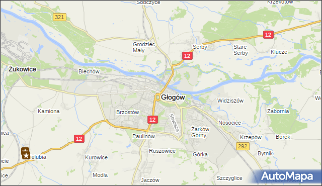 mapa Głogów, Głogów na mapie Targeo