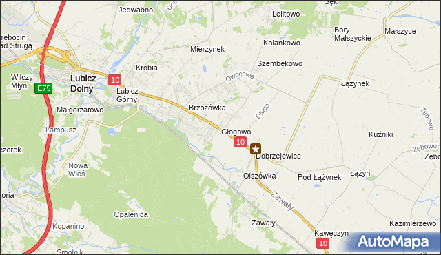 mapa Głogowo, Głogowo na mapie Targeo