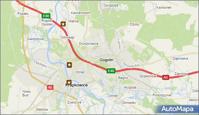 mapa Gogolin powiat krapkowicki, Gogolin powiat krapkowicki na mapie Targeo