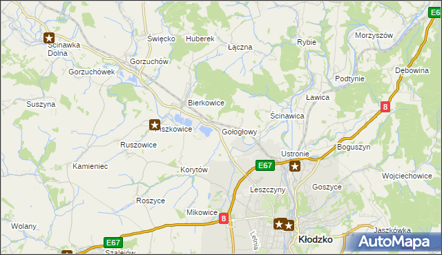 mapa Gołogłowy, Gołogłowy na mapie Targeo