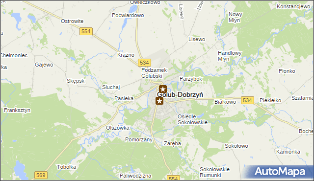 mapa Golub-Dobrzyń, Golub-Dobrzyń na mapie Targeo