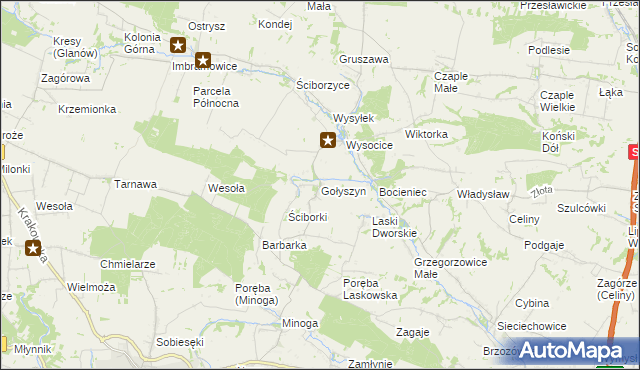 mapa Gołyszyn, Gołyszyn na mapie Targeo